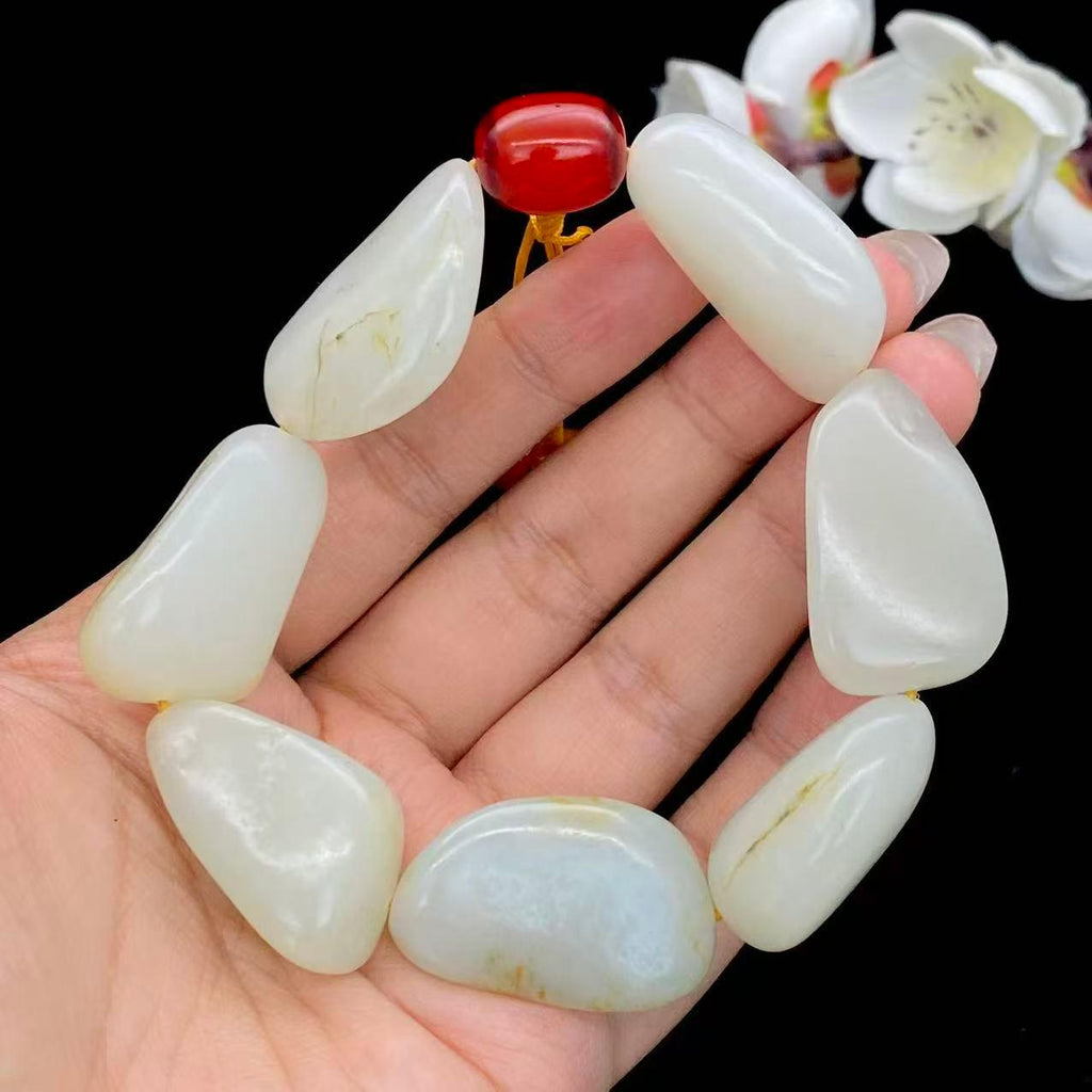 和田玉洒金皮籽料【精品手串】（94.8g）