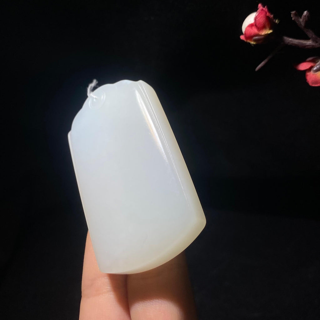 收藏级和田羊脂白玉无事牌（55.6g）