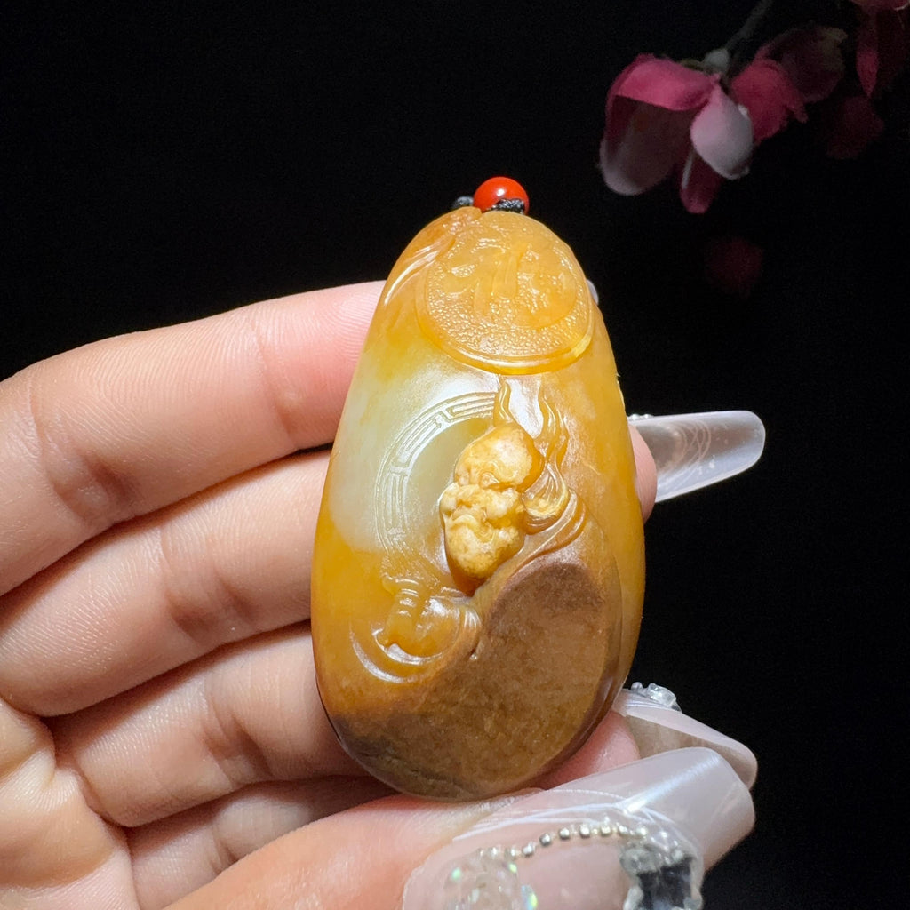 和田玉籽料挂件钟馗（38.2g）