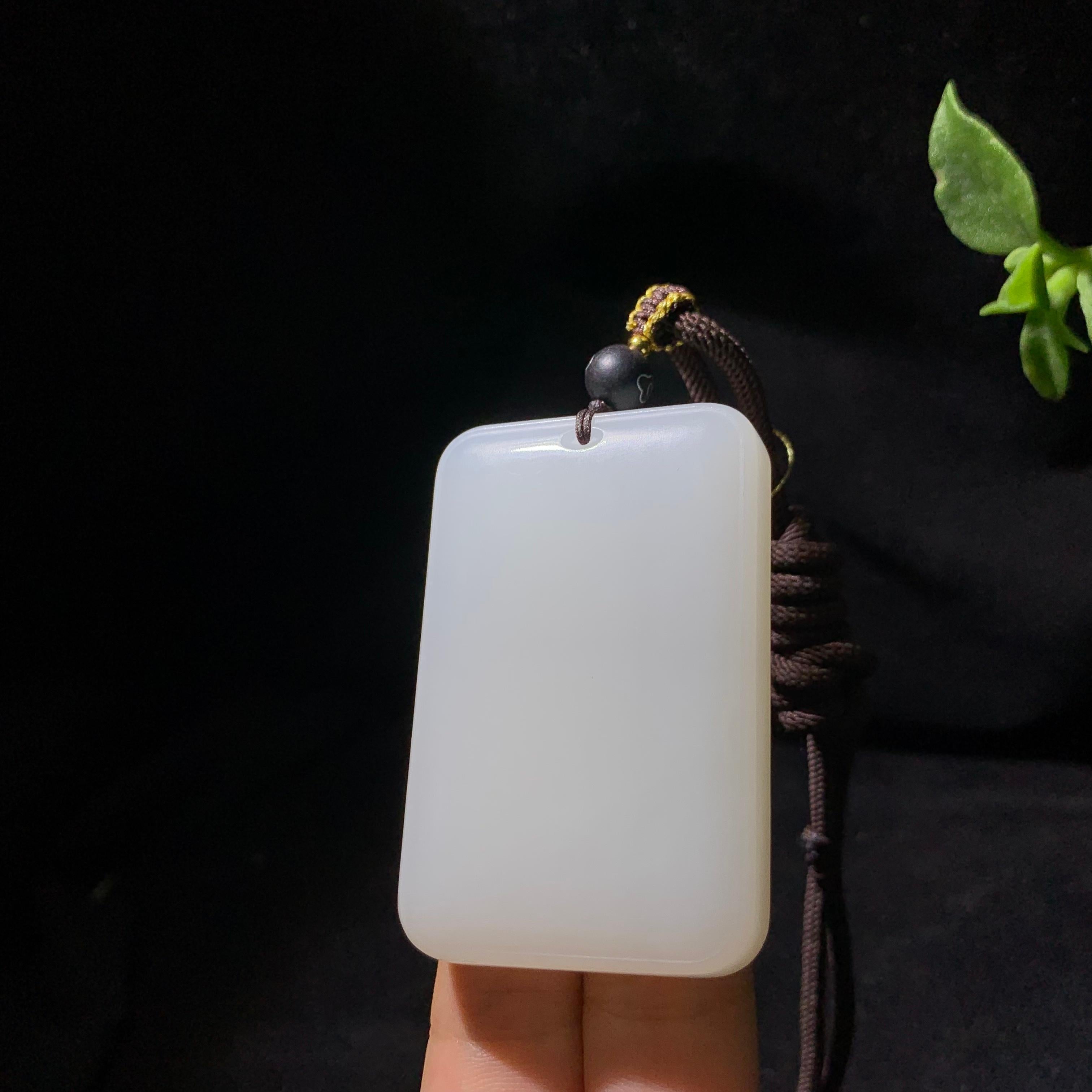 和田羊脂白玉平安无事牌（71.6g）