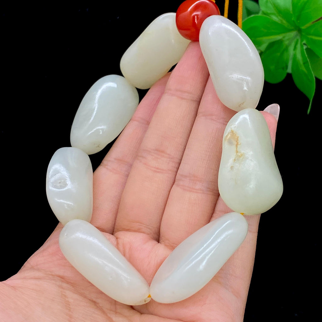 和田玉白玉籽料【精品男士手串】（120.6g）