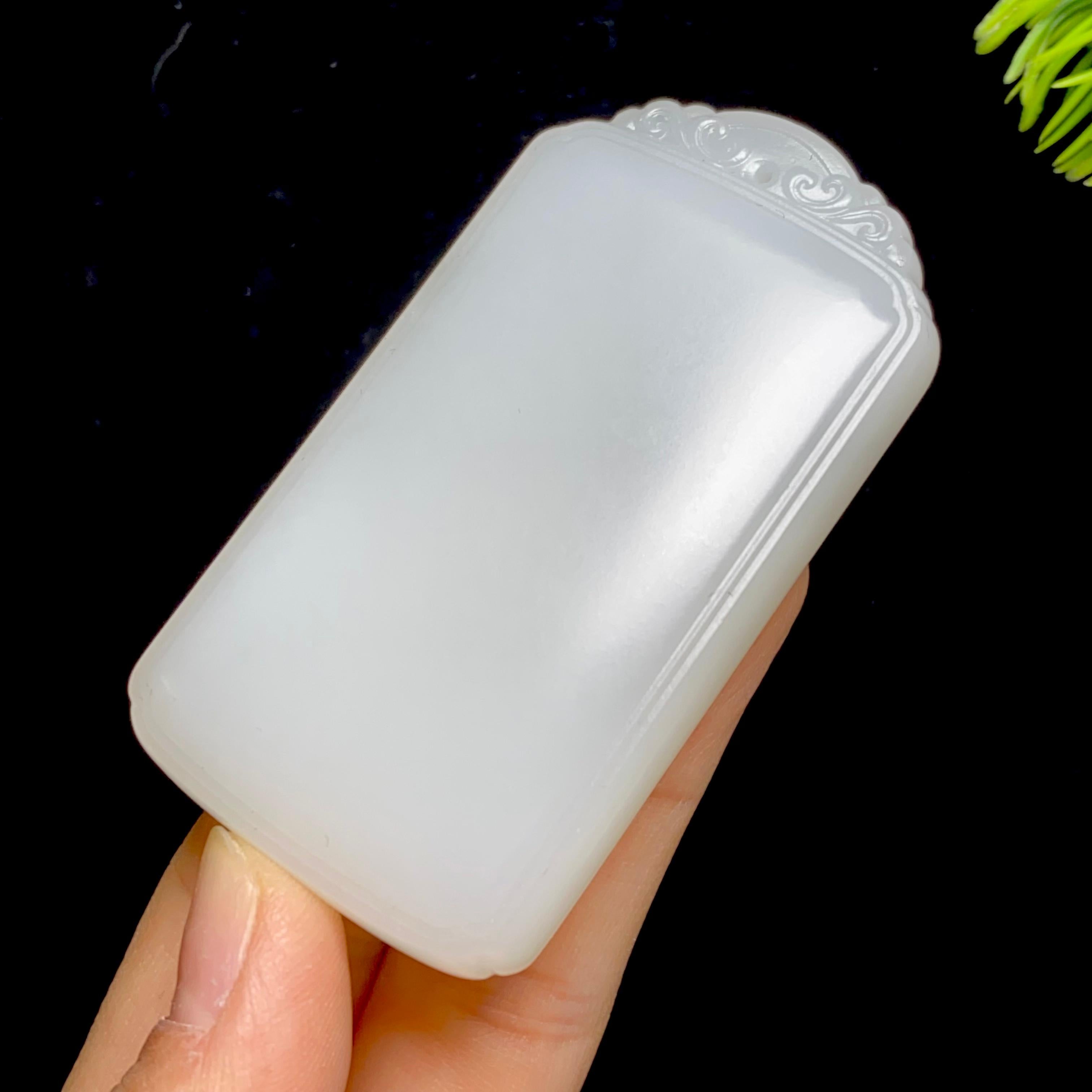 和田玉新疆料白玉无事牌（78.0g）