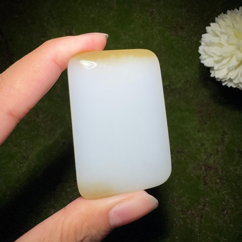 和田玉糖白平安无事牌（52.2g）
