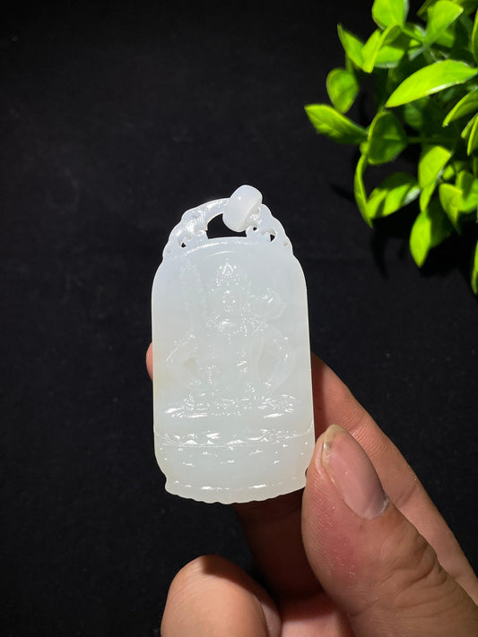 和田玉羊脂白玉大势至菩萨（40.0g）