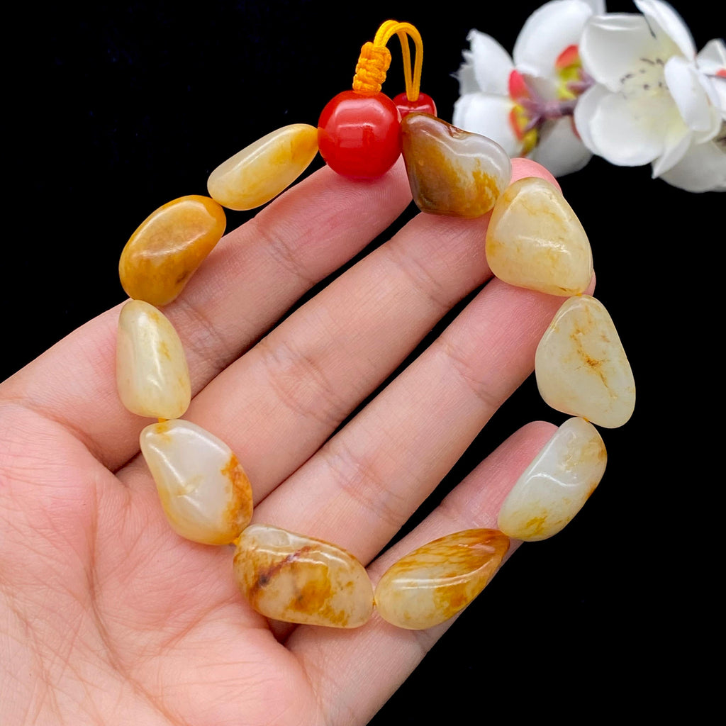 和田玉洒金皮【精品手串】（43.3g）
