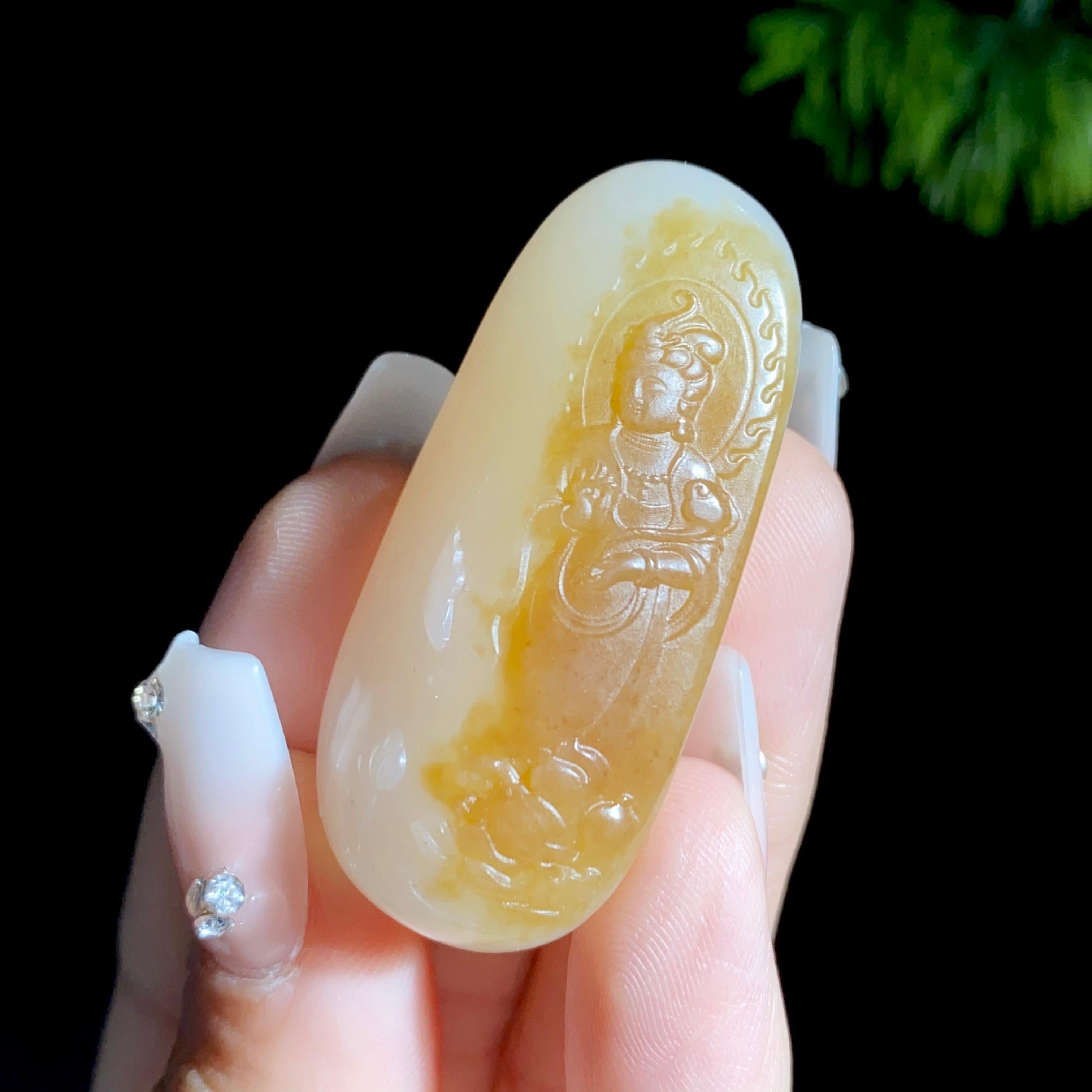 和田玉糖白观音（24.6g）