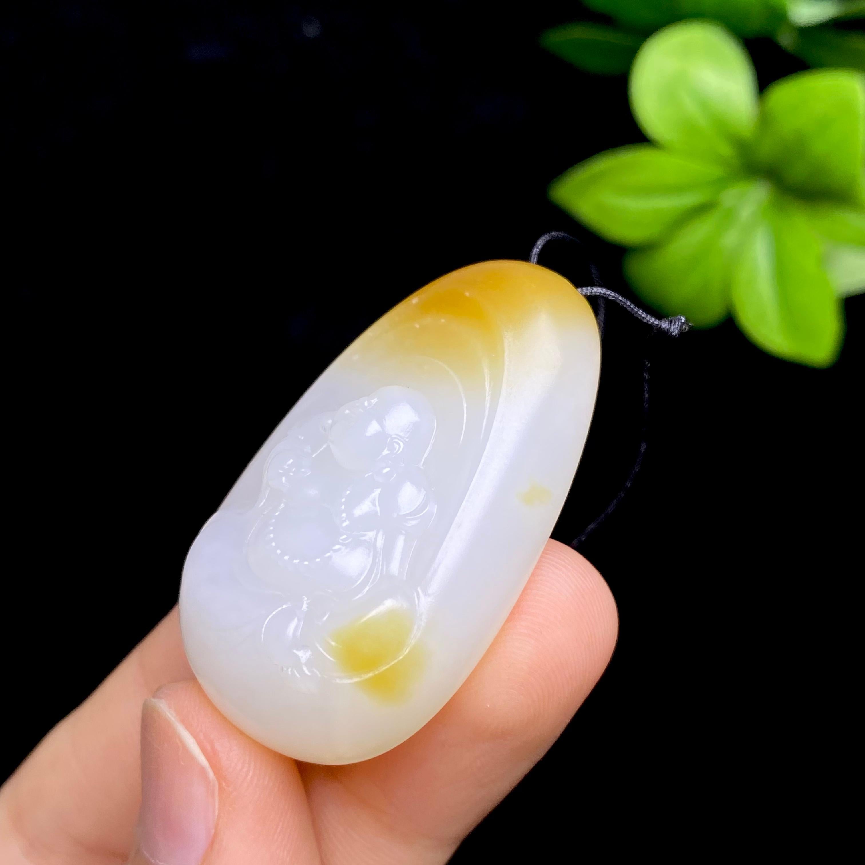 和田玉糖白佛公（23.1g）