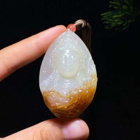 和田玉且末糖白观音（44.3g）