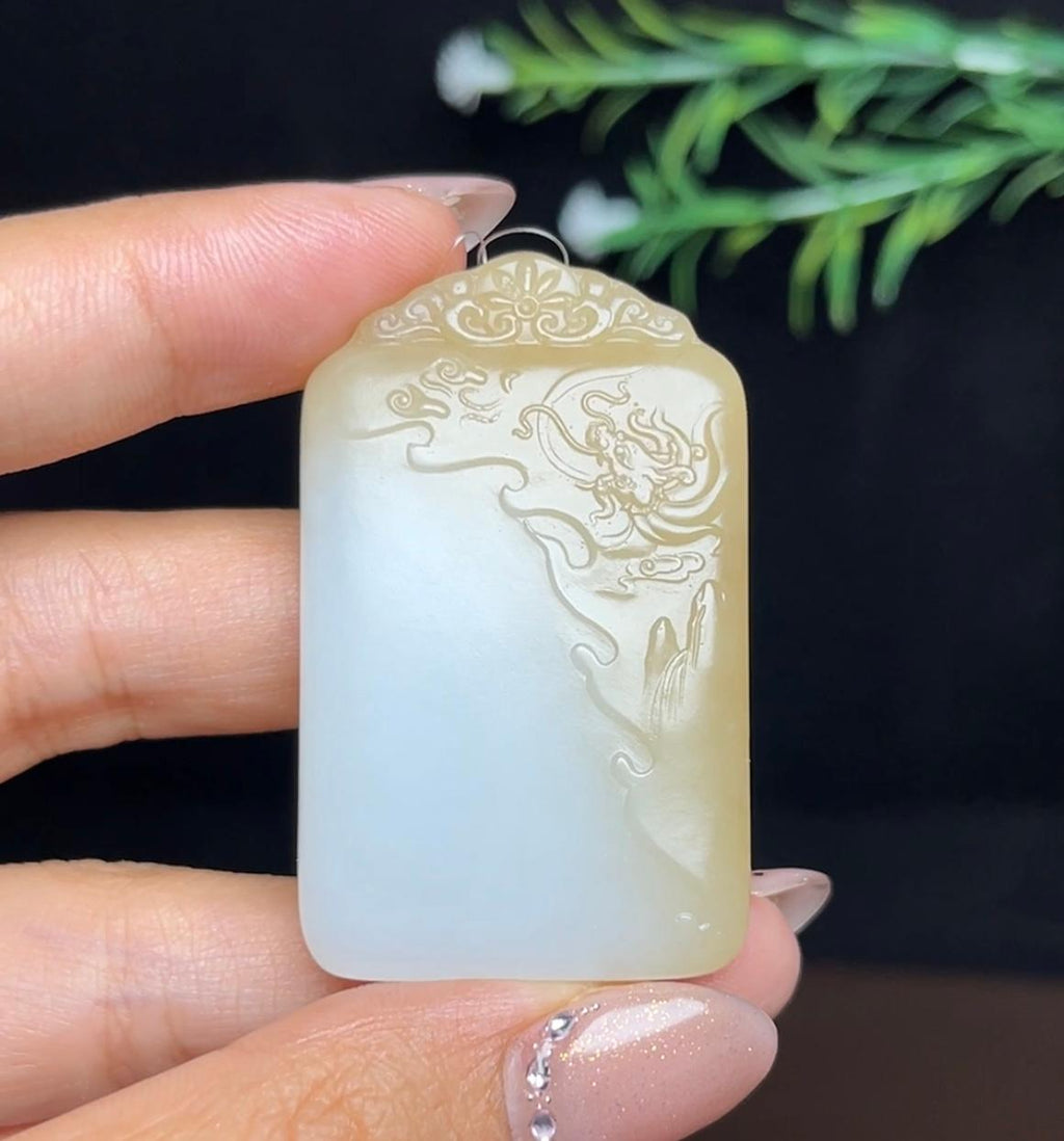 和田玉糖白料龙牌（34.5g）
