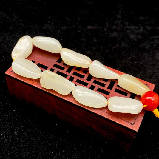 和田玉洒金皮【精品手串】（39.8g）