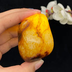 和田玉聚红皮籽料手把件（120.9g）