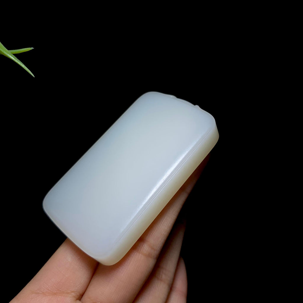 精品和田羊脂白玉无事牌挂件（75.0g）