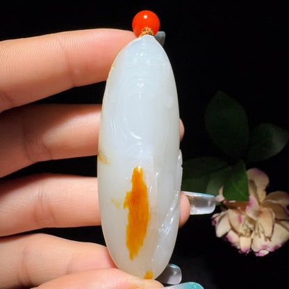 和田玉籽料挂件关公（58.9g）