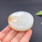 和田玉羊脂白玉观音玉牌（73.27g）