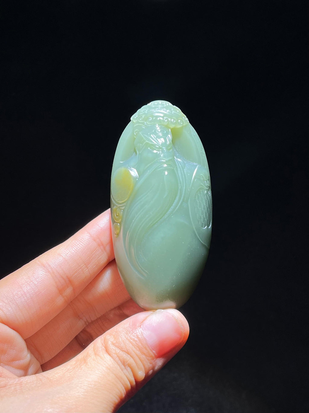 和田籽料沙枣青关公（90.0g）