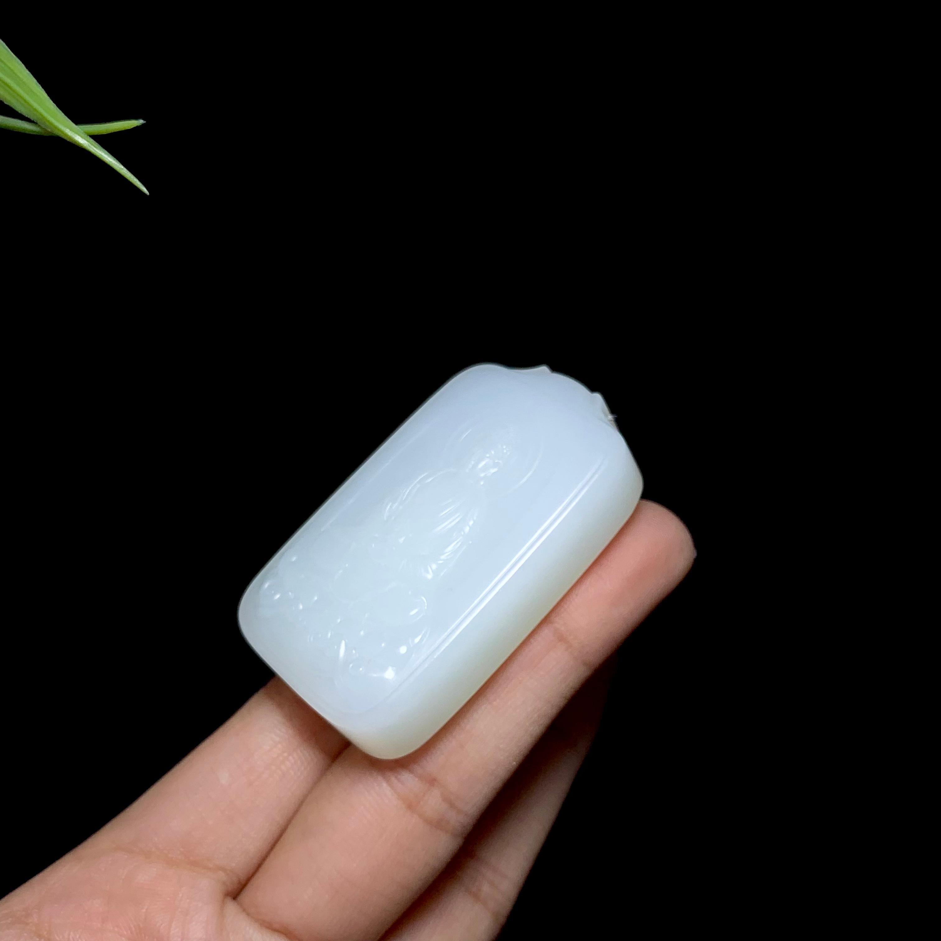 和田山料羊脂白玉观音（54.4g）
