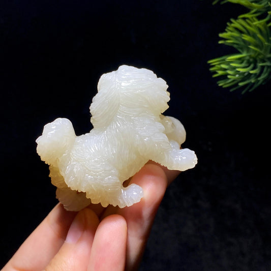 和田玉糖白玉小狗把件（62.0g）