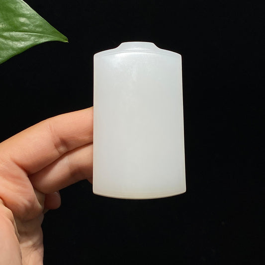 和田羊脂白玉平安无事牌（82.5g）