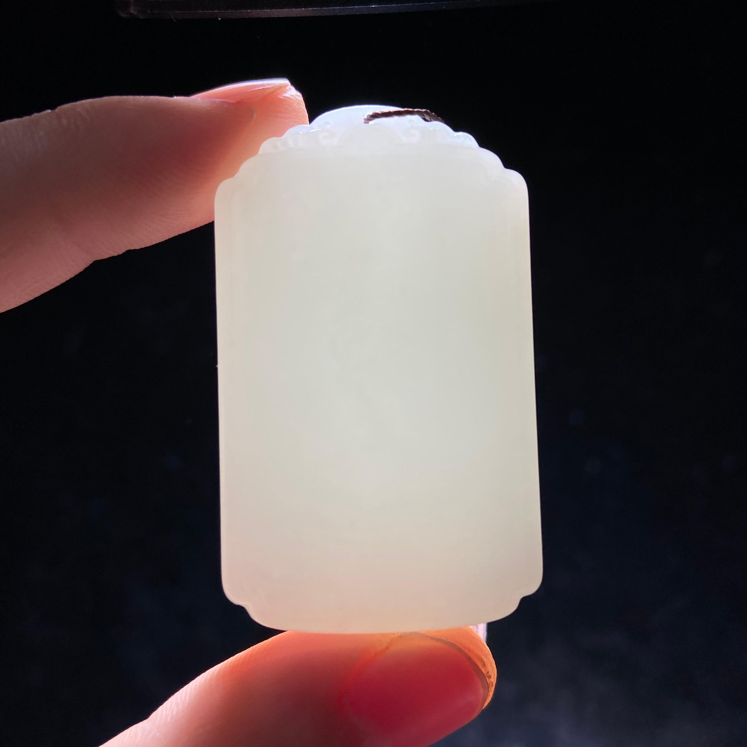 和田玉白玉无事牌（32.1g）