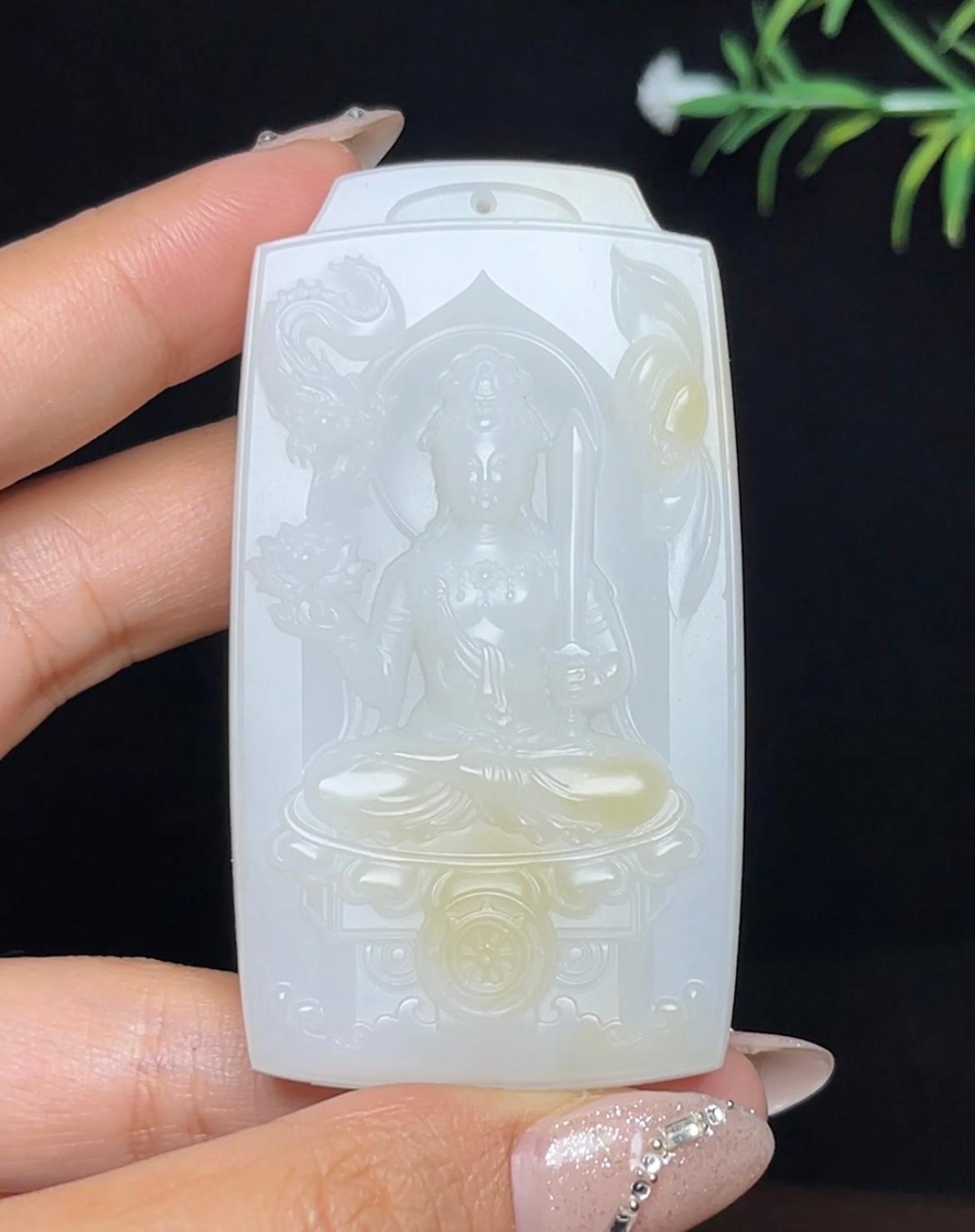 和田玉糖白羊脂玉虚空藏菩萨（72.3g）