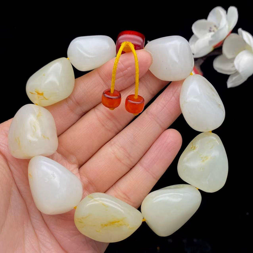 和田玉洒金皮【精品手串】（113.4g）