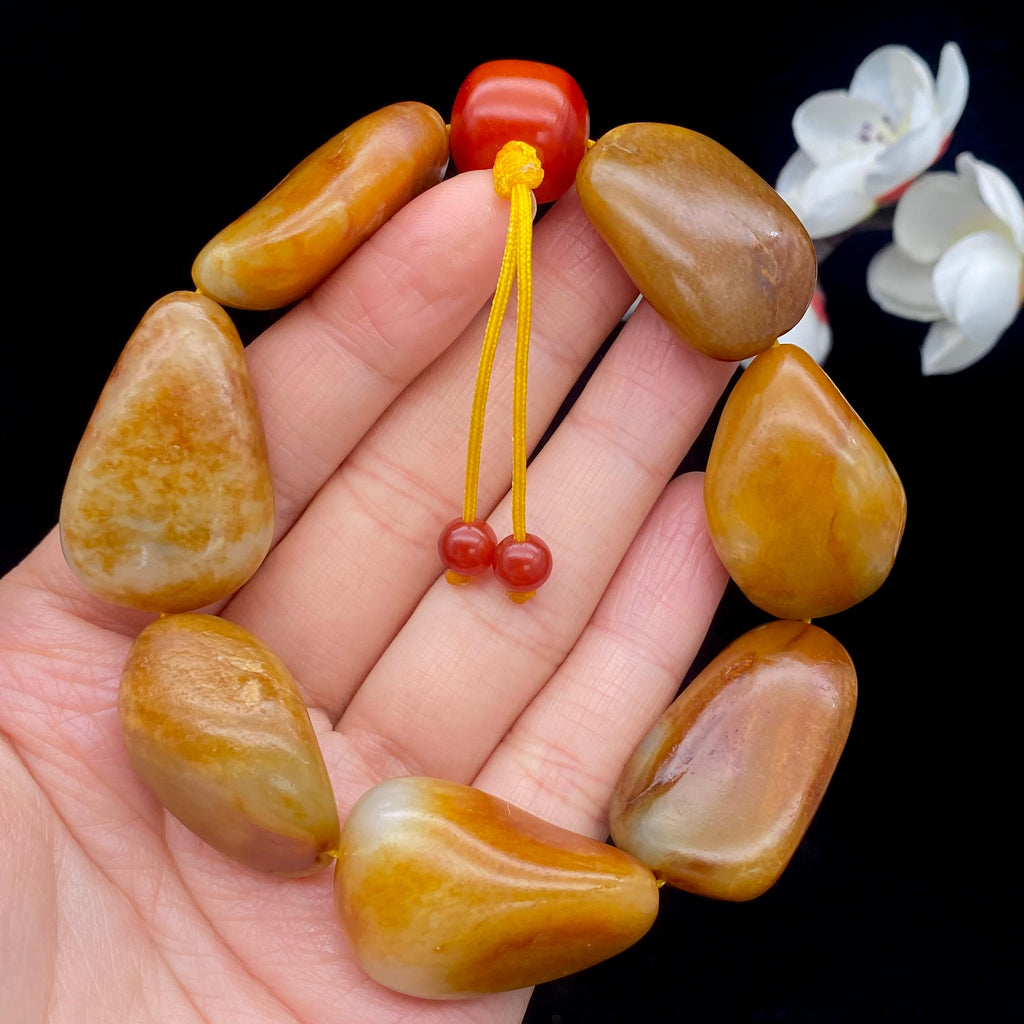 和田玉黄沁皮籽料【精品手串】（86.5g）