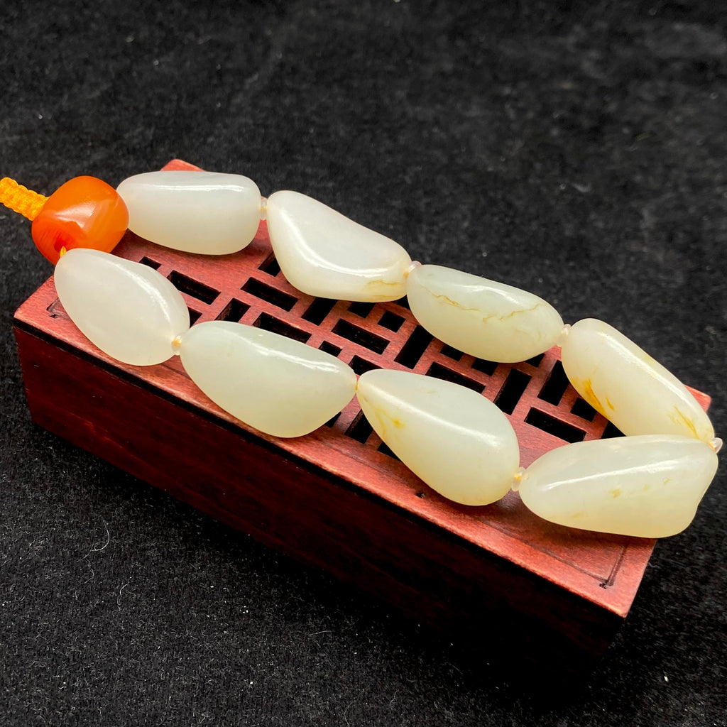 和田玉洒金皮【精品手串】（49g）