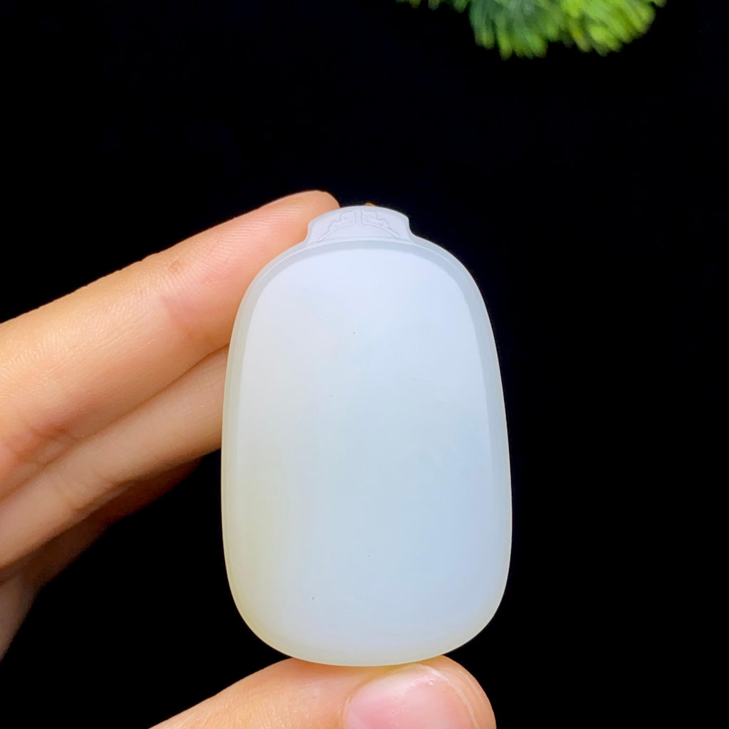 和田玉糖白无事牌（32.9g）