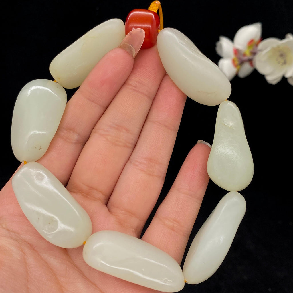 和田玉白玉籽料【精品手串】（120.5g）