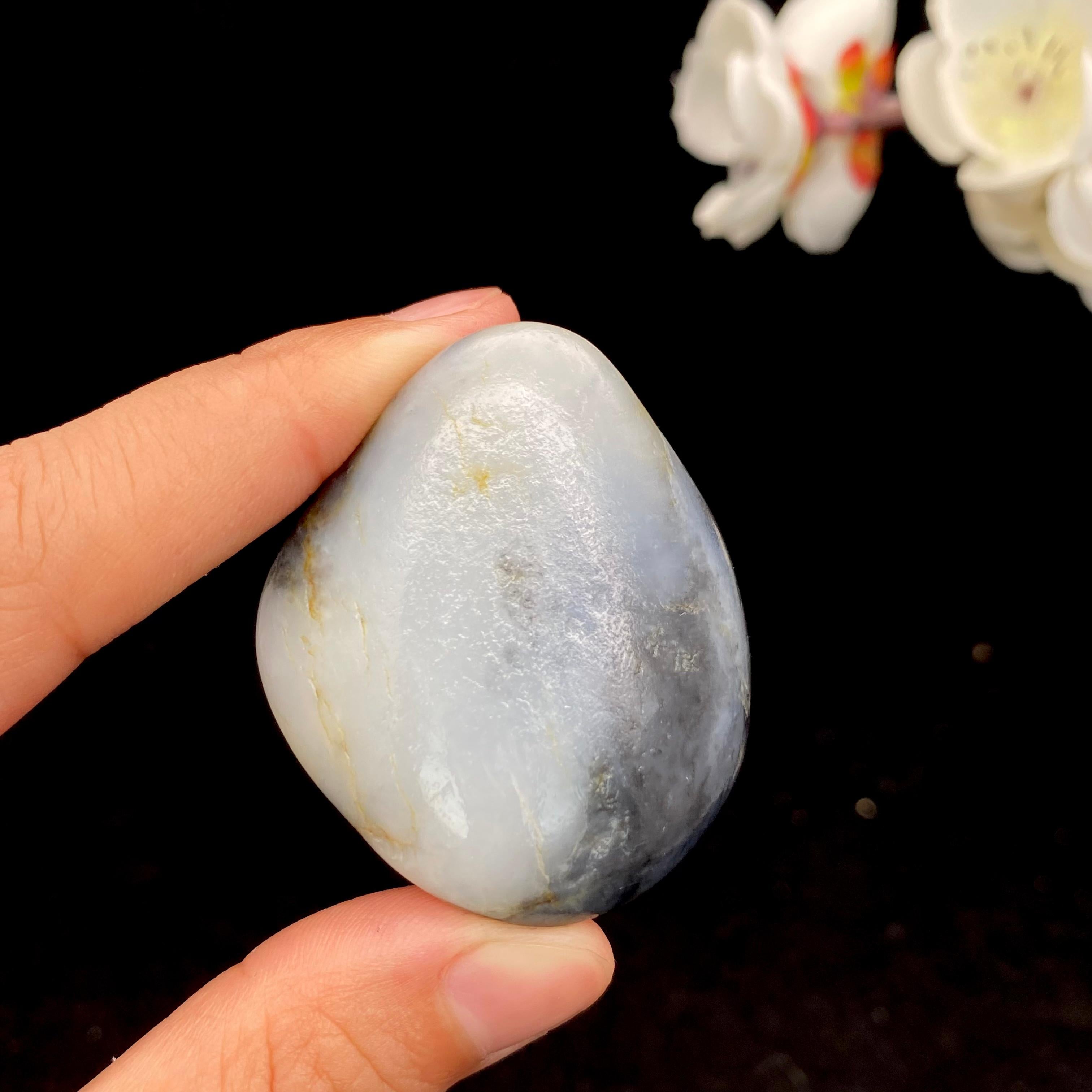 和田玉碧玉鸭蛋青手镯（55.4g） – 厚德载玉
