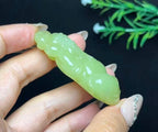 和田玉若羌黄口料财神（44.3g）