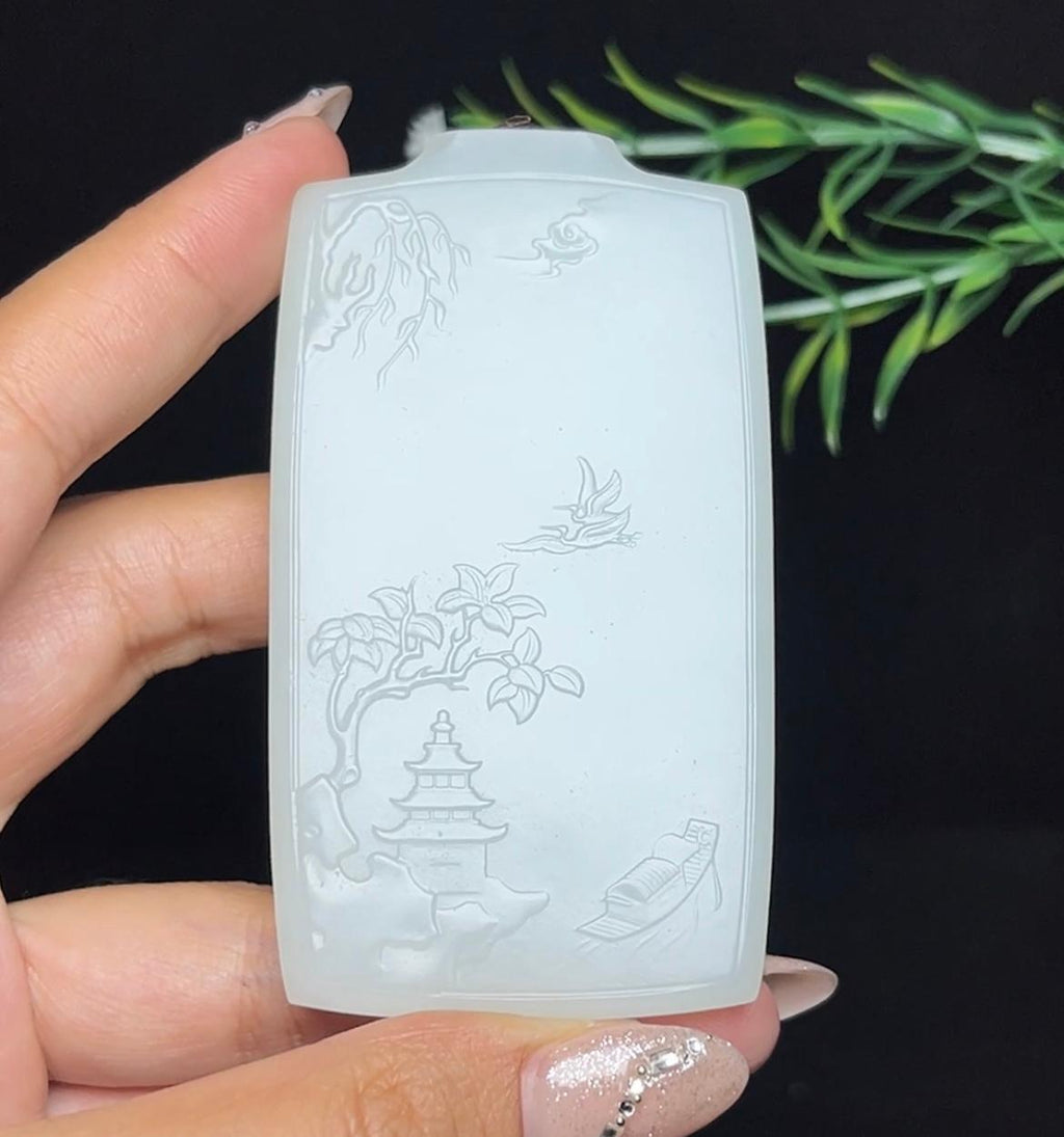 和田玉羊脂白玉大势至菩萨（85.7g）