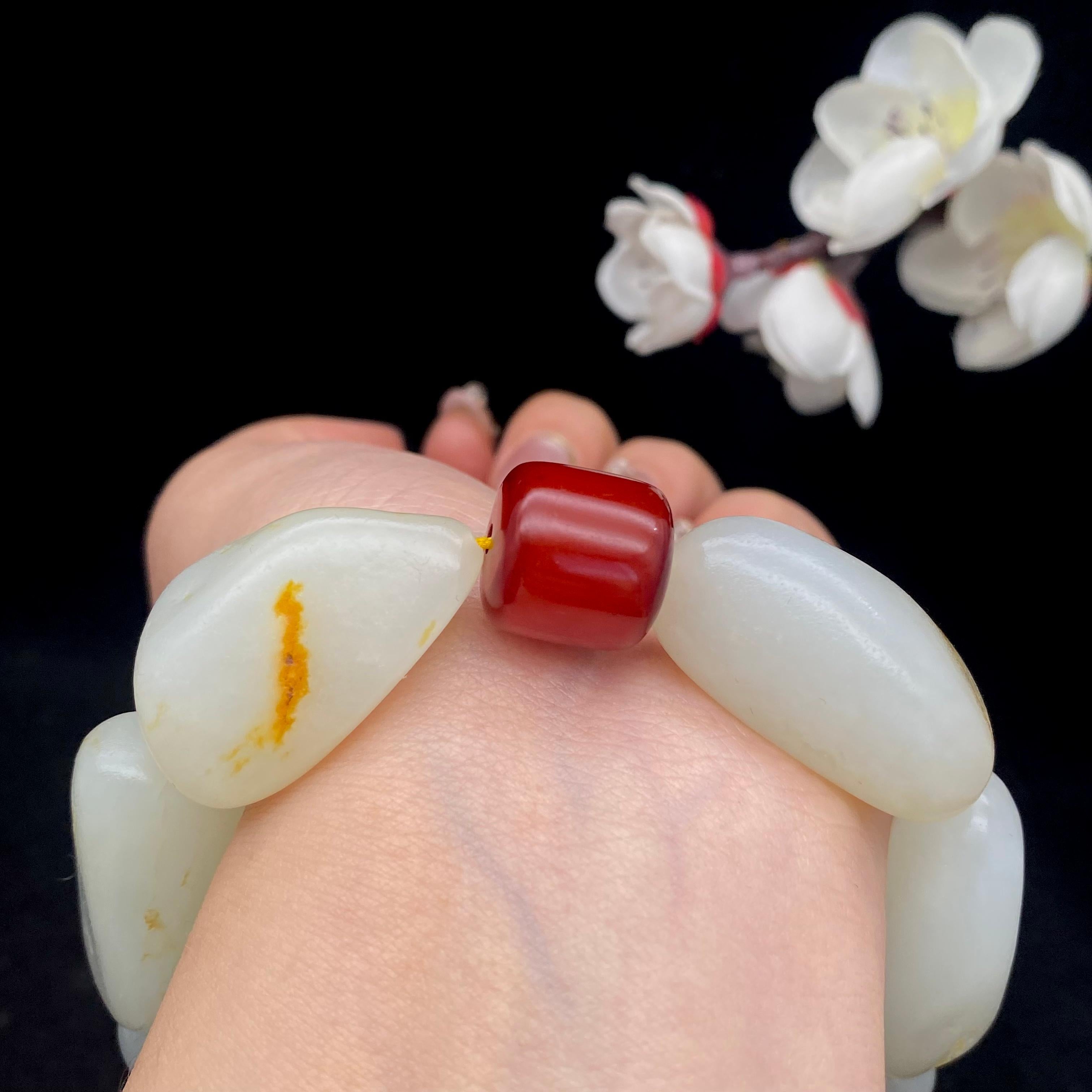 和田玉洒金皮【精品手串】（117g）