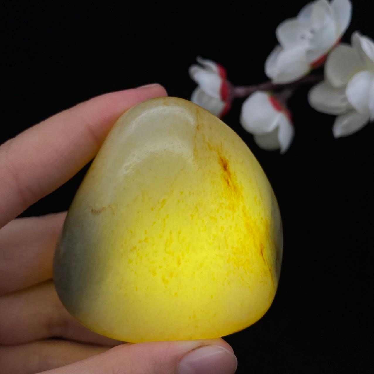 和田玉洒金皮青花籽料原石（120.2g）