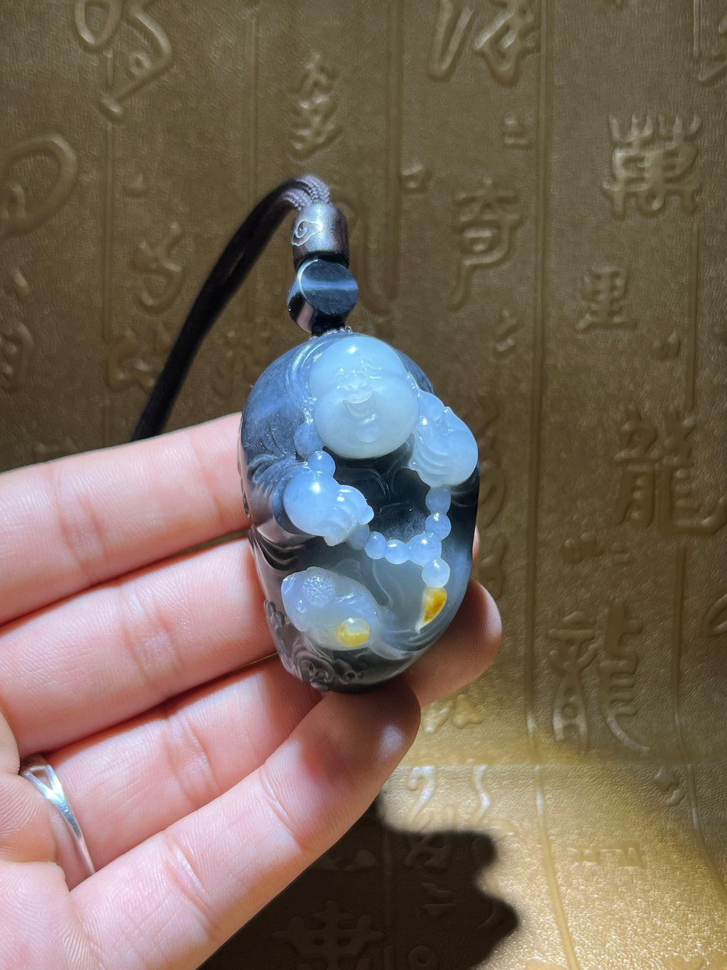 和田玉青花弥勒佛（61.0g）