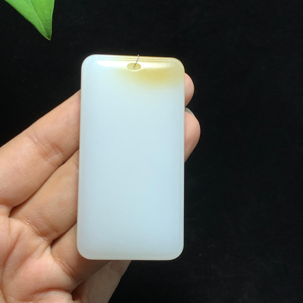 和田山料糖白玉无事牌挂件（73.6g）