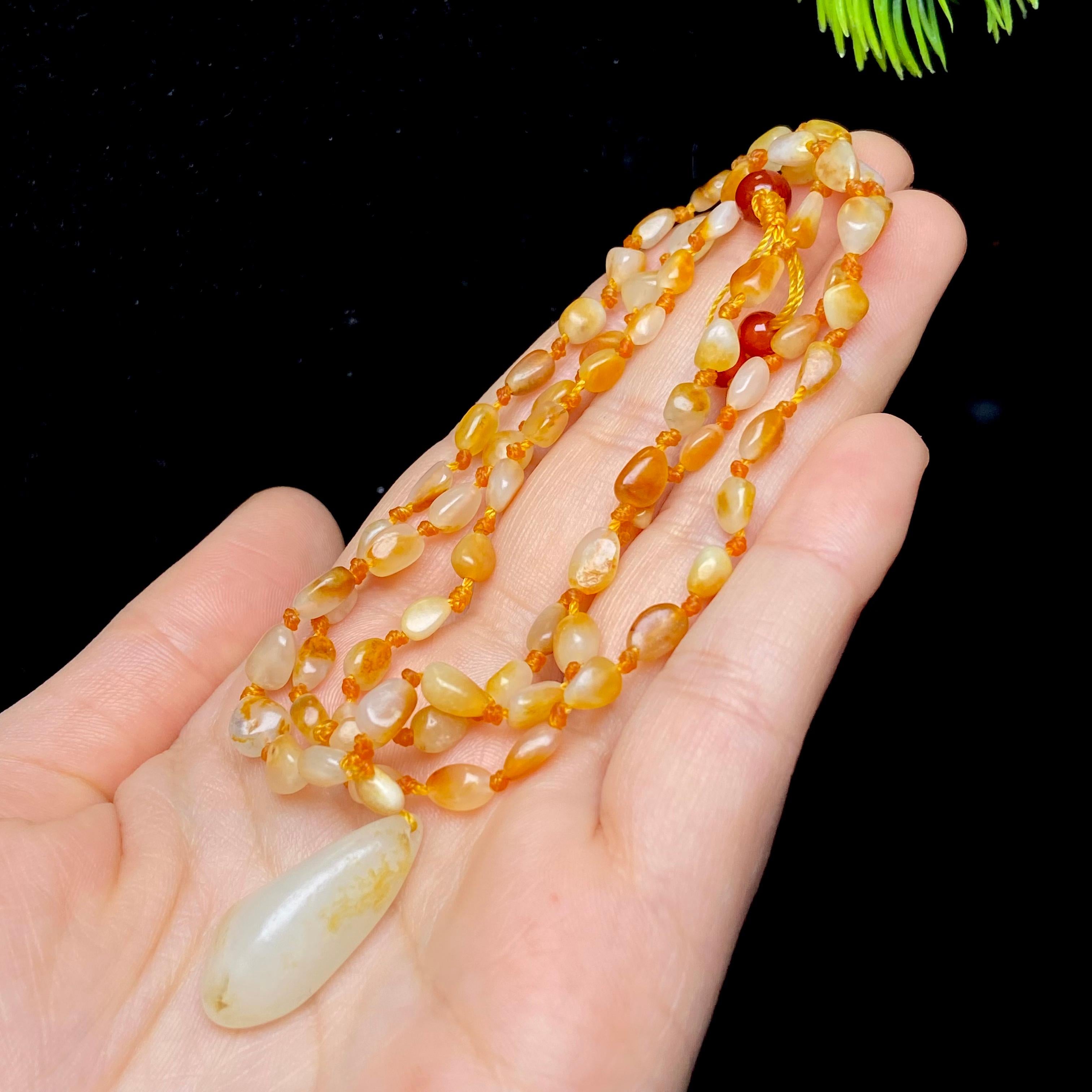 和田玉洒金皮籽料项链（16.2g）