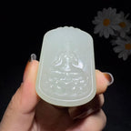 和田玉冰底清水挂件观音菩萨（41.2g）