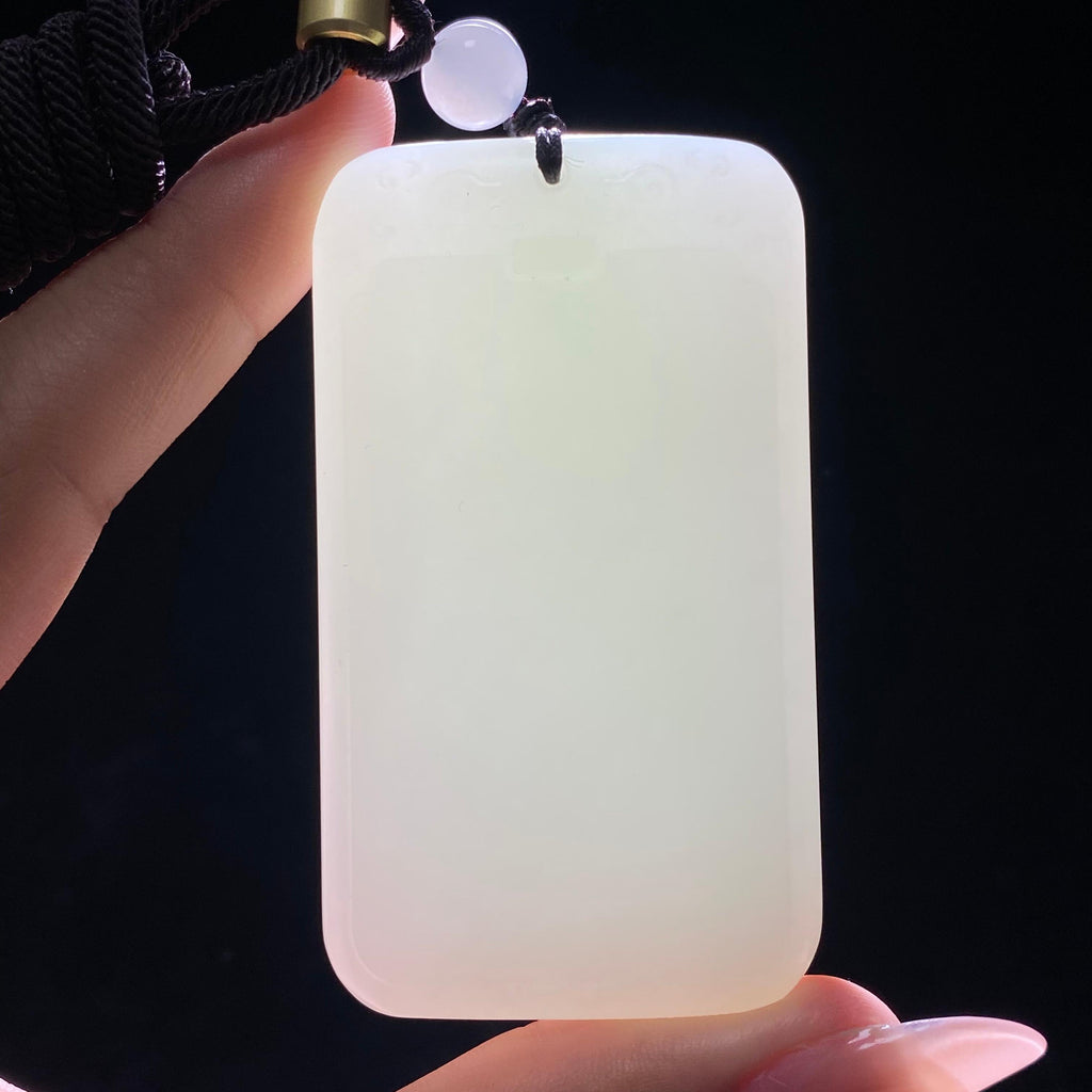 和田玉白玉平安无事牌（83.6g）
