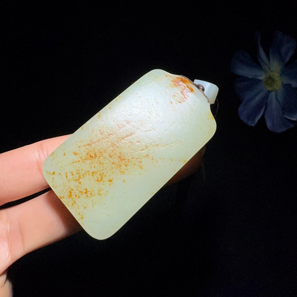 秒杀和田玉籽料平安无事牌（65.3g）
