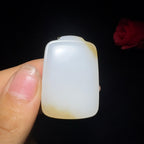 和田玉糖白玉平安无事牌（28.3g）