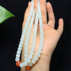 收藏级和田山料羊脂白玉108 颗老型珠项链（55.0g）