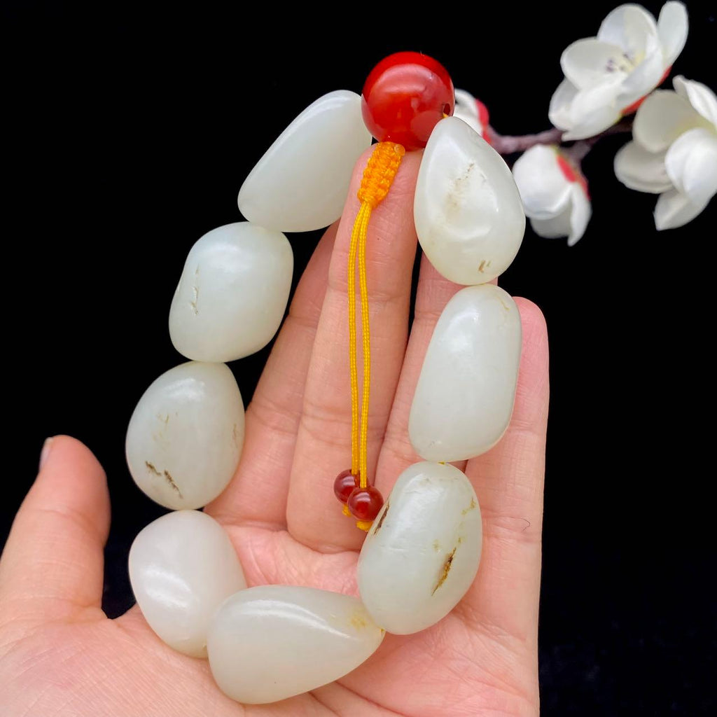 和田玉白玉籽料【精品手串】（114.3g）