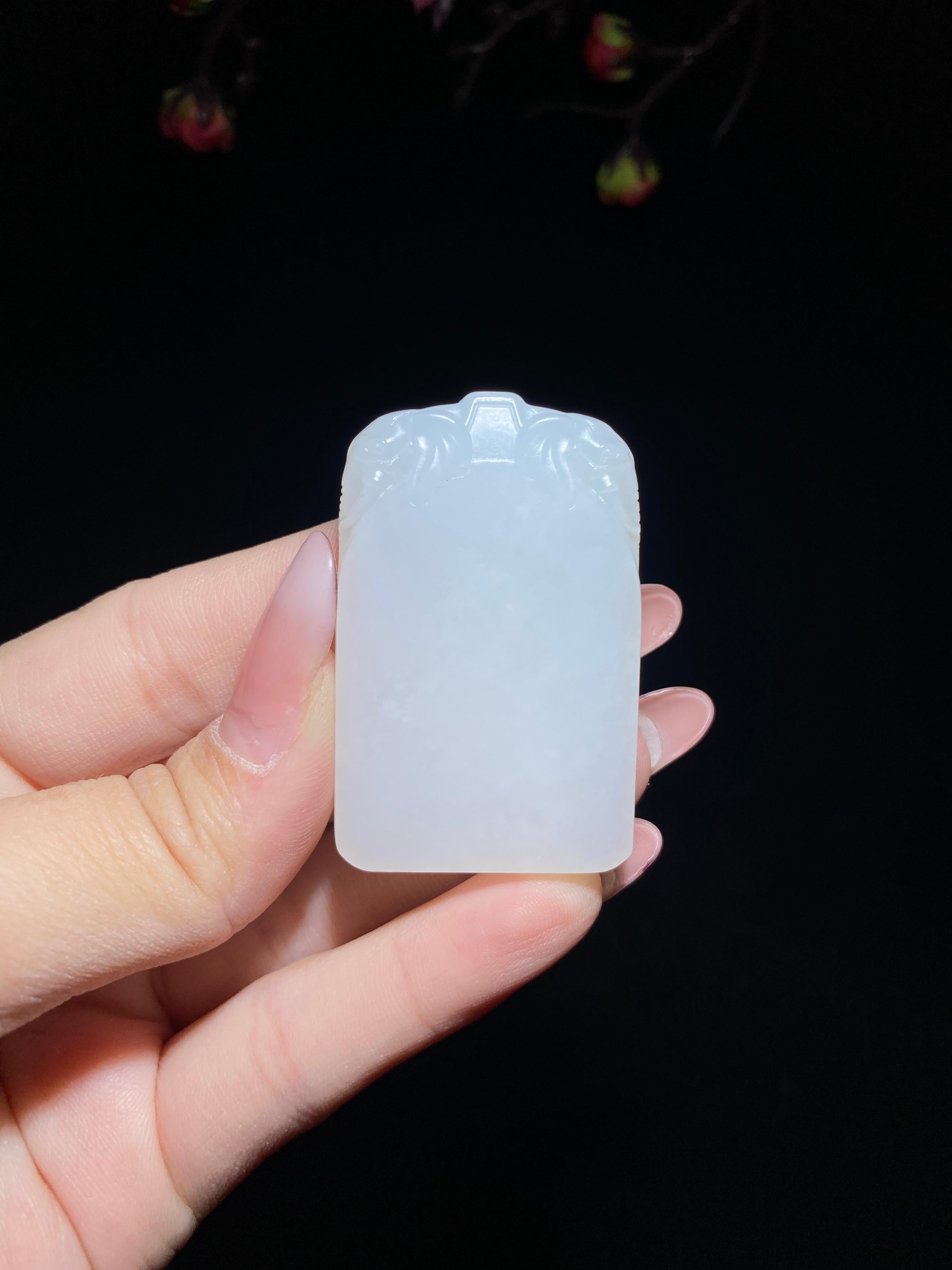 和田玉白玉无事牌（28.1g）