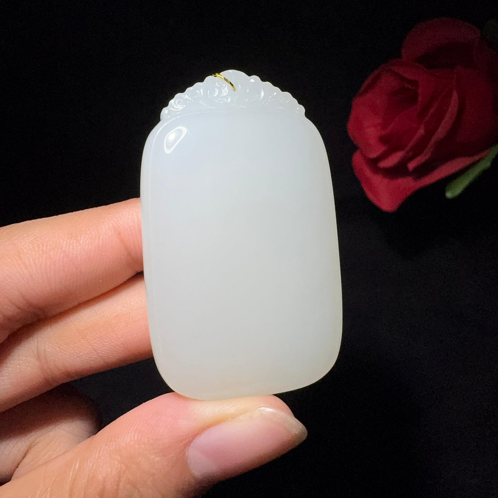 和田玉白玉平安无事牌（38.7g）