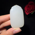 和田玉白玉平安无事牌（38.7g）