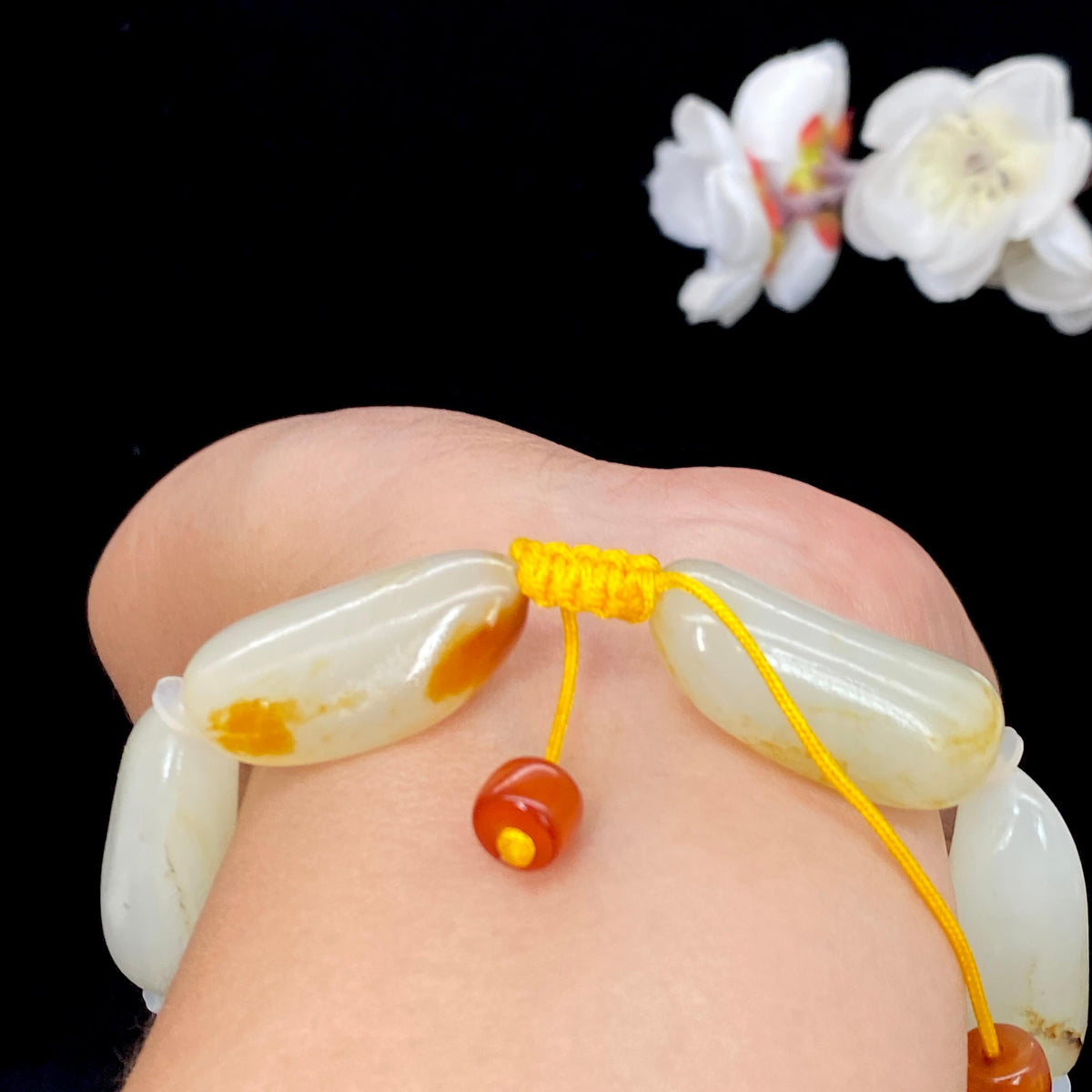 和田玉洒金皮籽料【精品手串】（66.1g）