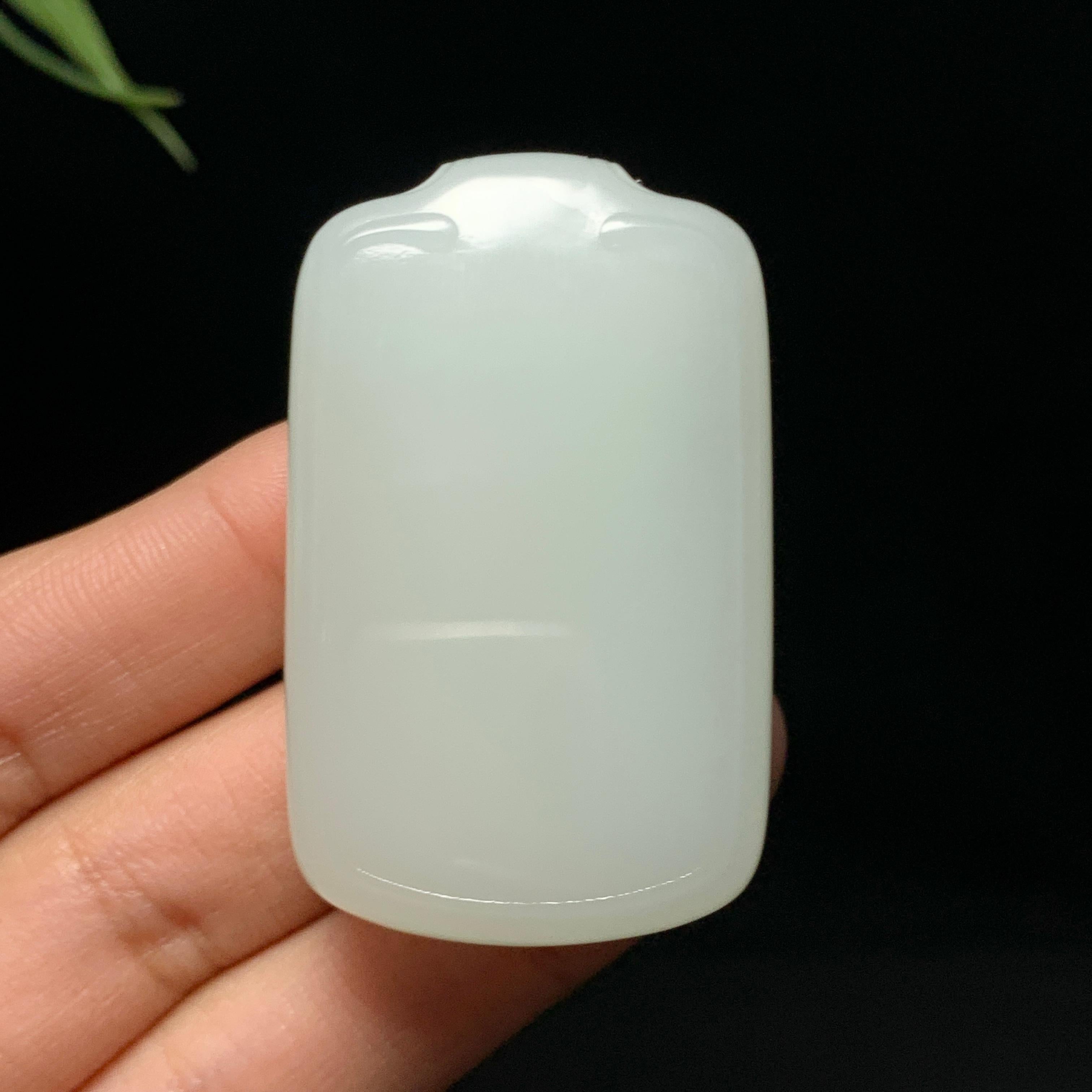 高品质和田高冰白玉平安牌（43.5g）