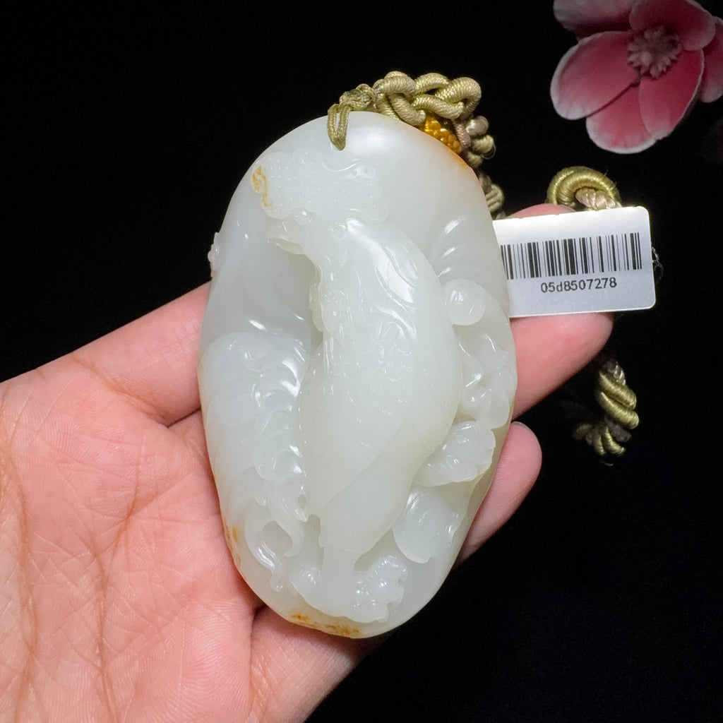 和田玉籽料雄鸡手把件（141.3g）