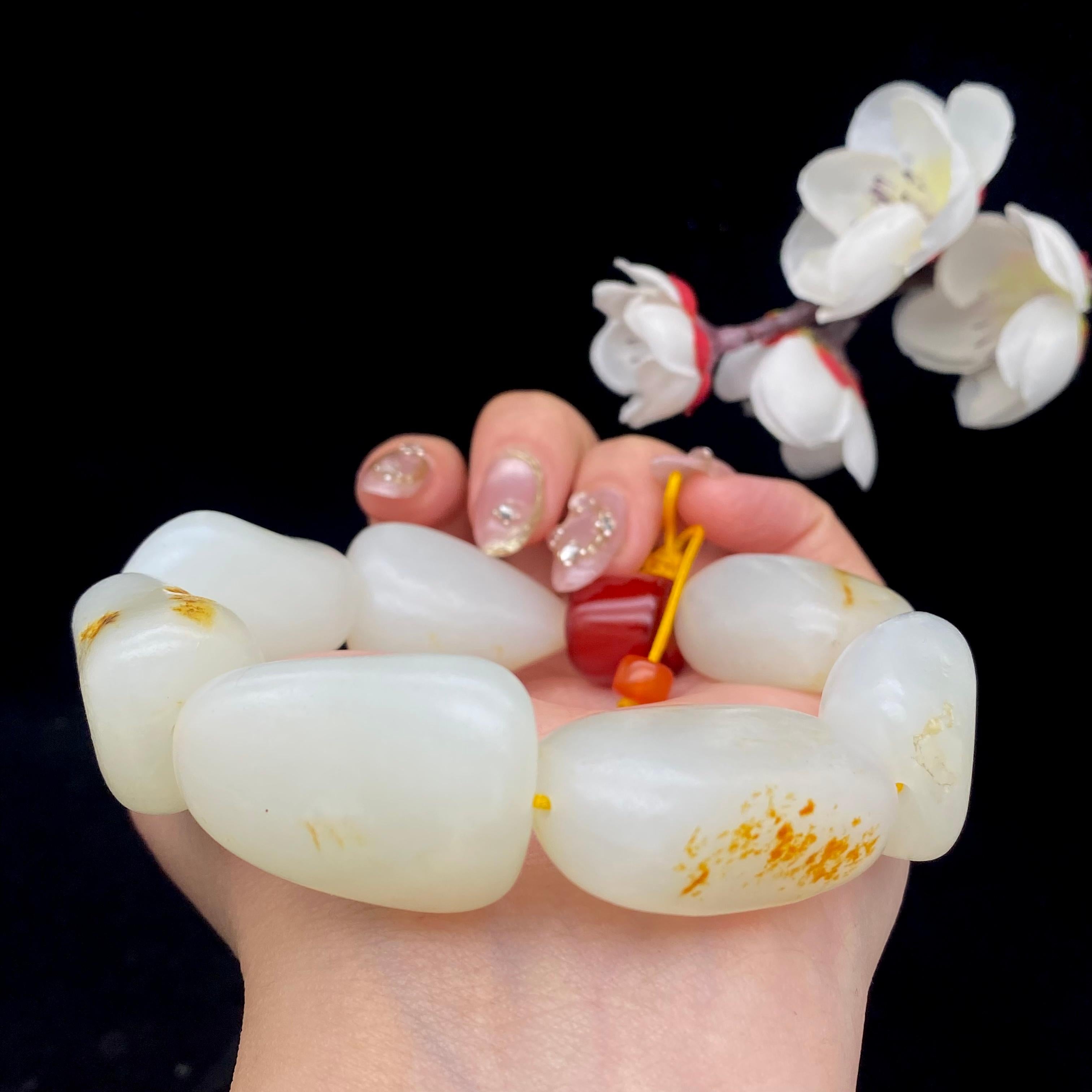 和田玉洒金皮【精品手串】（117g）